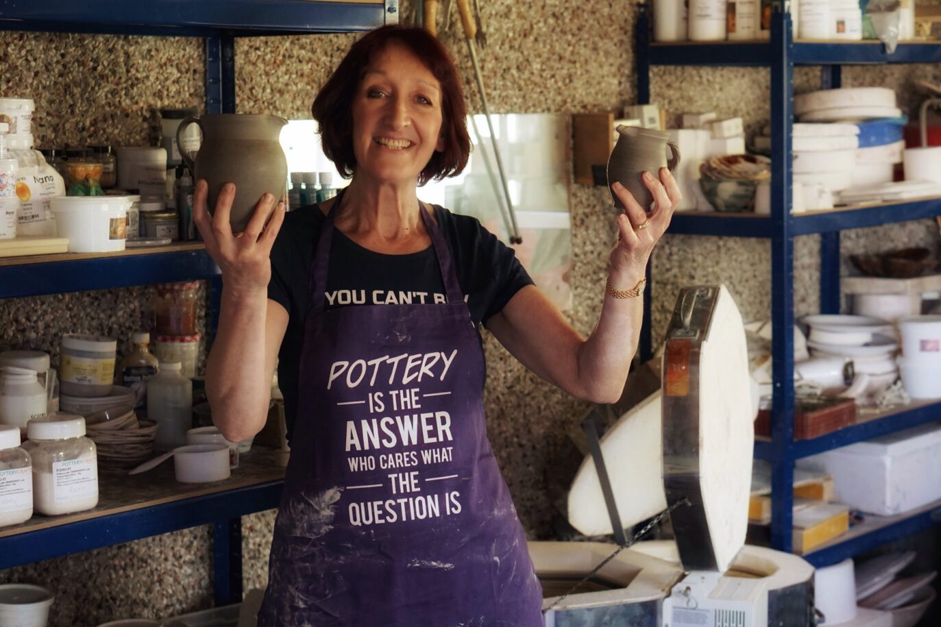 Elaine Henderson In Her Pottery Studio Photo Credit Mike Henderson